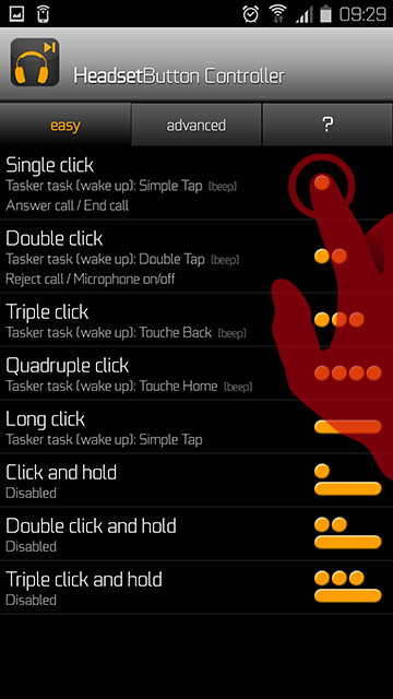 Une fois l’application lancée, rendez-vous dans l’onglet easy puis appuyez sur « single click »